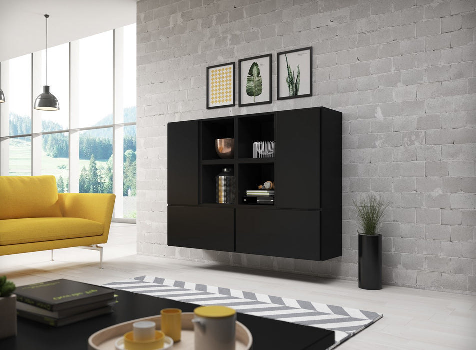 Cama living room furniture set ROCO 19 (4xRO3 + 4xRO6) black/black/black