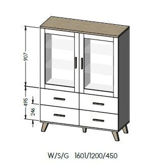 Cama living room set LOTTA 2 (sideboard 150 2D3DR + sideboard 110 2D4DR + display cabinet 120 + coffee table 110)
