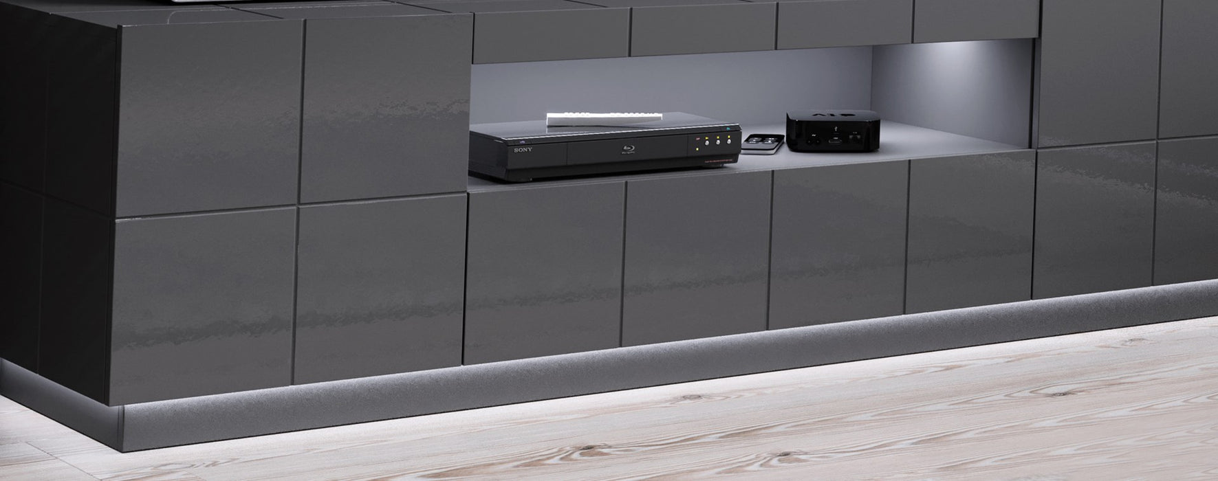Cama LED lighting RTV cabinet REJA white