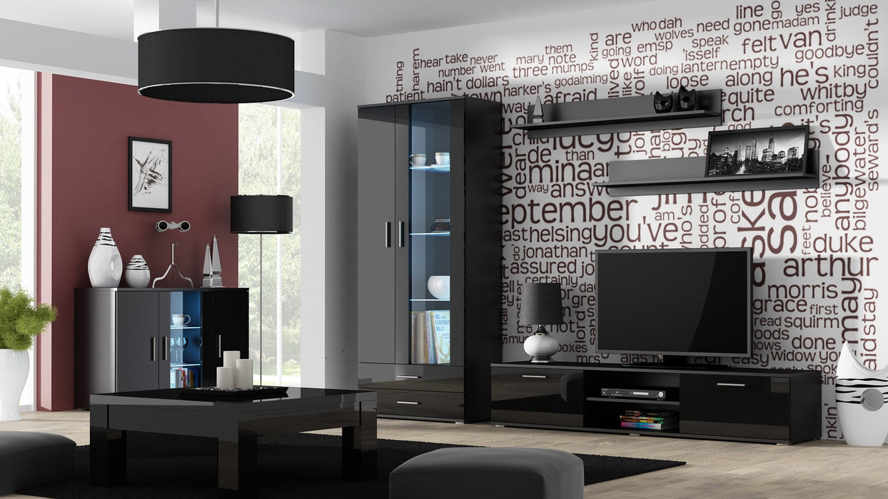 Cama set of two shelves 125cm SOHO black matte
