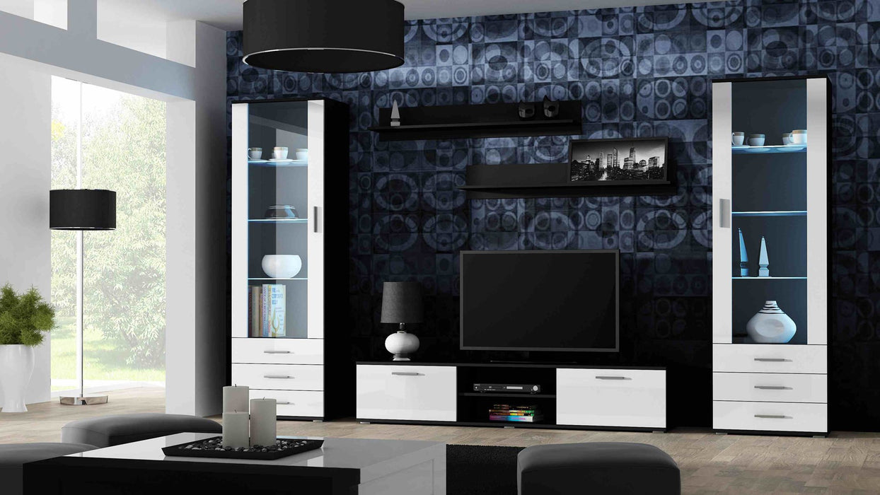 Cama set of two shelves 125cm SOHO black matte