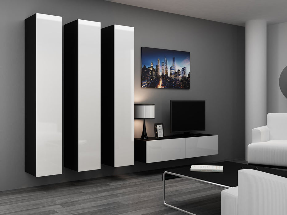 Cama Full cabinet VIGO '180' 180/40/30 white/black gloss
