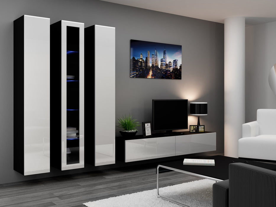 Cama Full cabinet VIGO '180' 180/40/30 white/black gloss