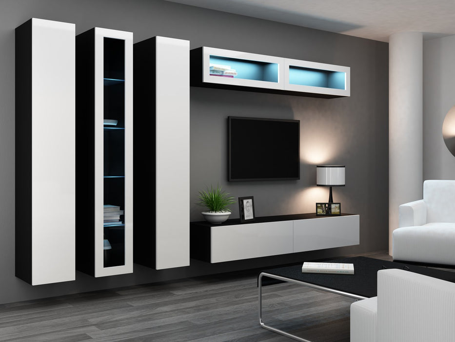 Cama Full cabinet VIGO '180' 180/40/30 white/black gloss