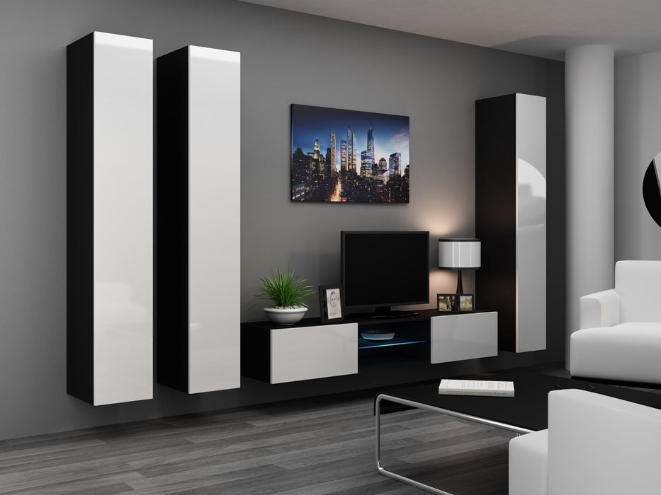 Cama Full cabinet VIGO '180' 180/40/30 white/black gloss