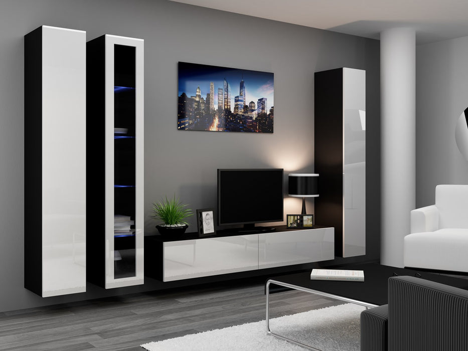 Cama Full cabinet VIGO '180' 180/40/30 white/black gloss