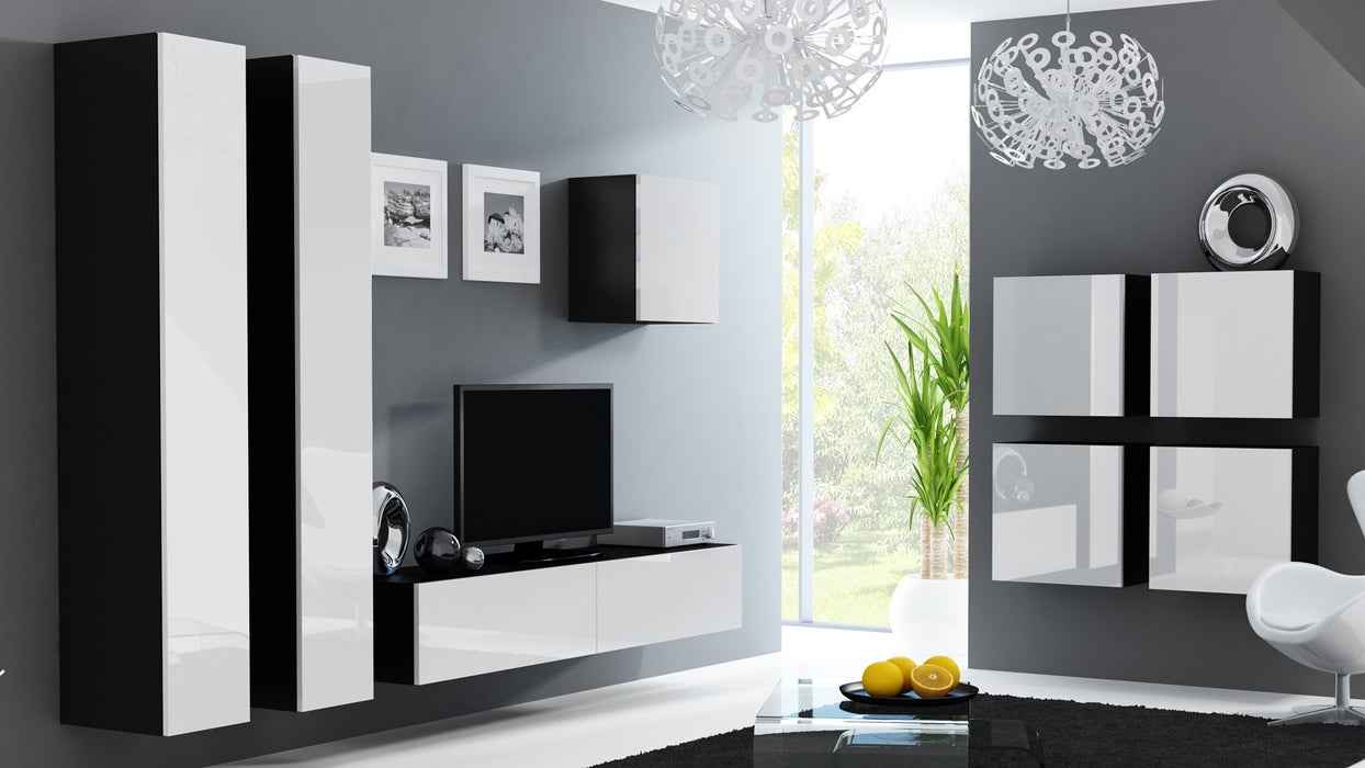 Cama Full cabinet VIGO '180' 180/40/30 white/black gloss