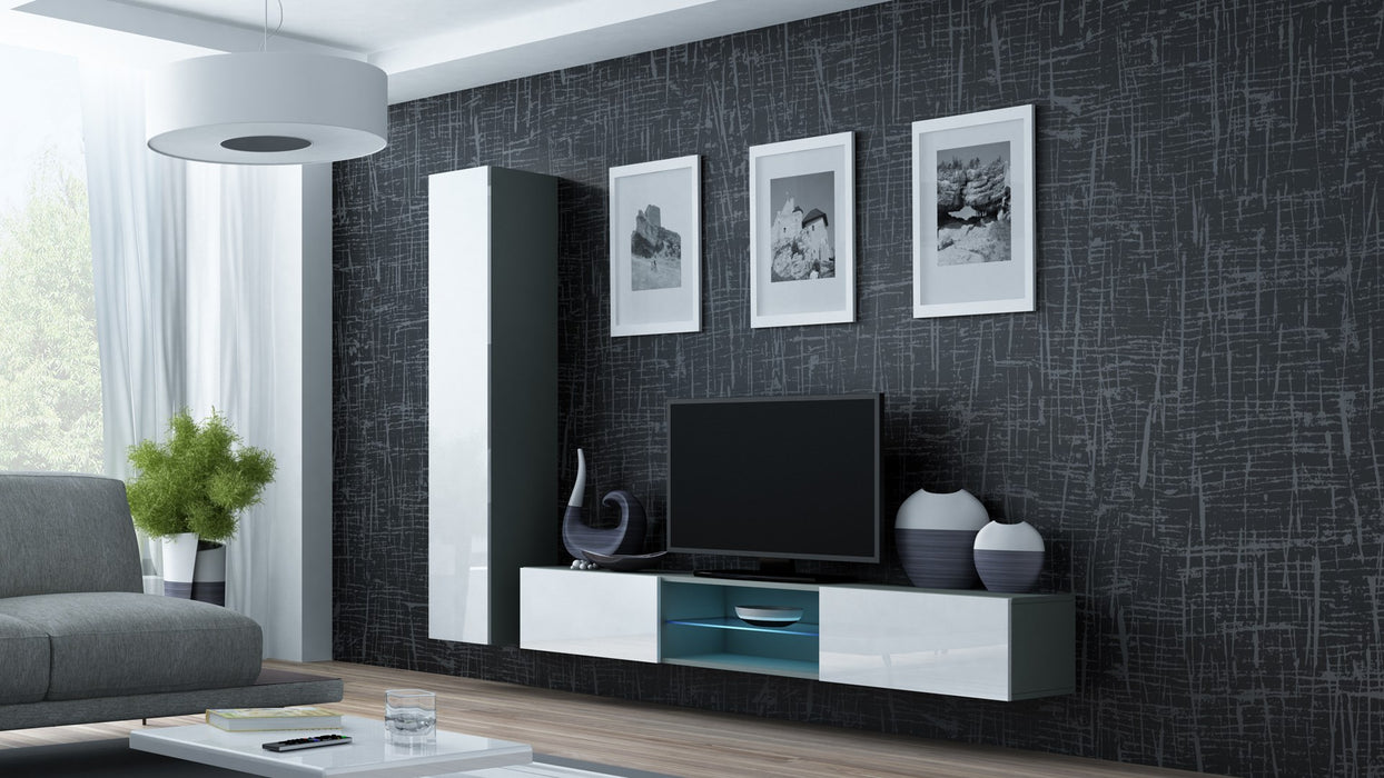 Cama Full cabinet VIGO '180' 180/40/30 grey/white gloss