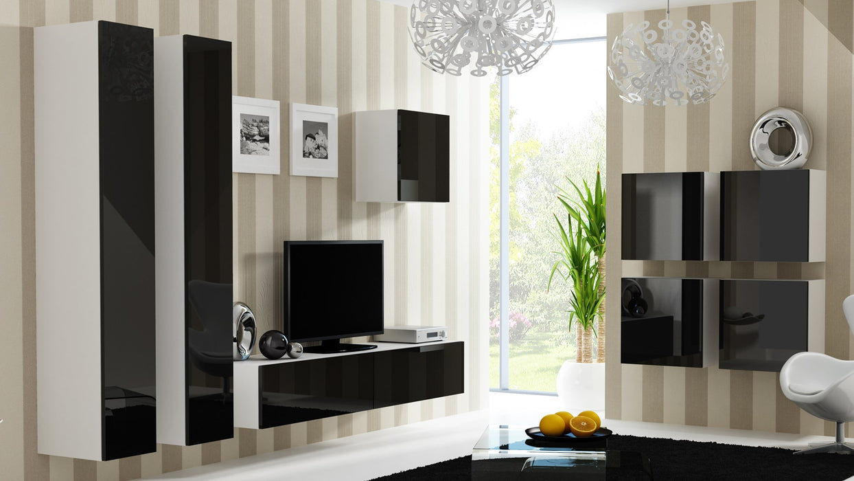Cama Square cabinet VIGO 50/50/30 white/black gloss