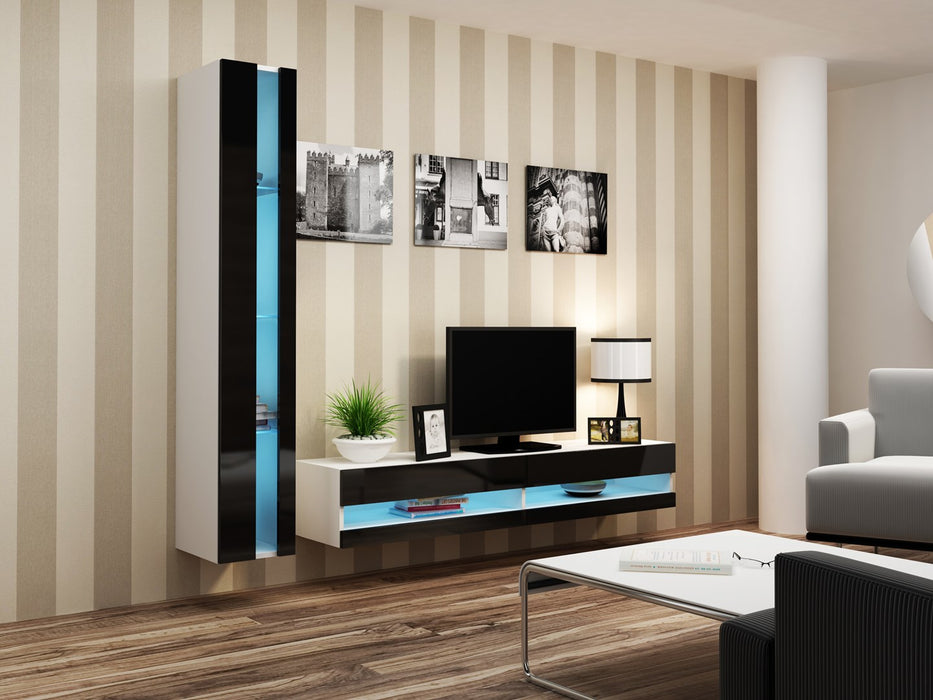 Cama Shelf unit VIGO NEW 180/40/30 white/black gloss