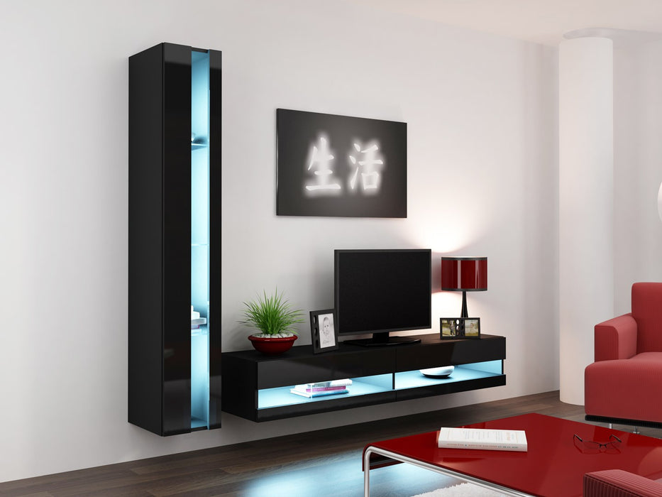 Cama Shelf unit VIGO NEW 180/40/30 black/black gloss