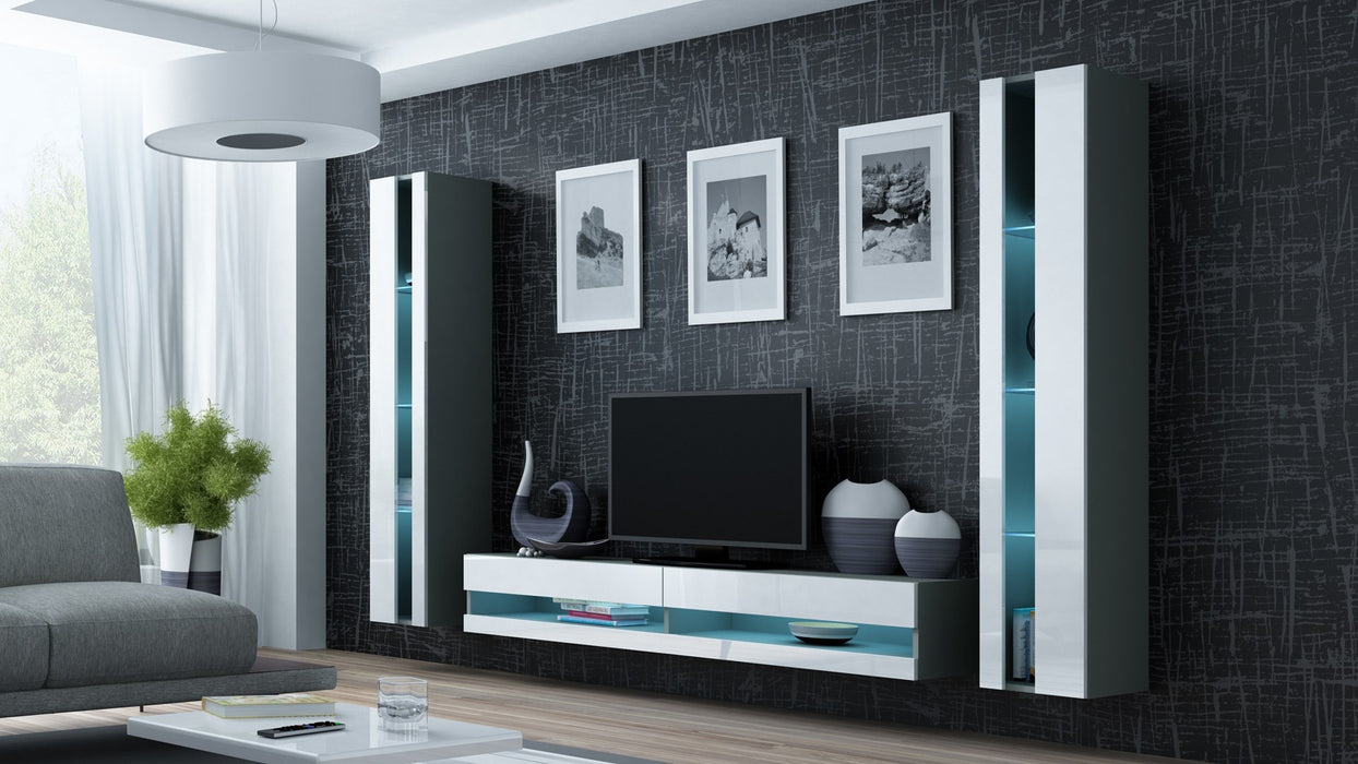 Cama Shelf unit VIGO NEW 180/40/30 grey/white gloss