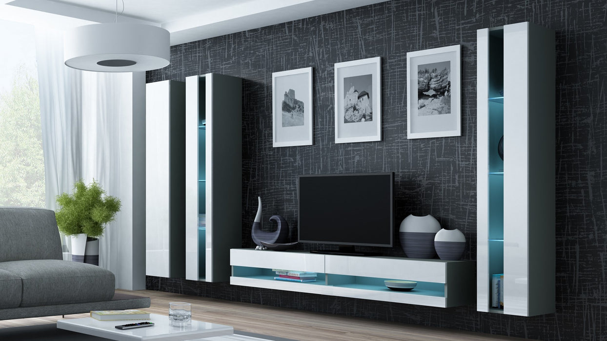 Cama Shelf unit VIGO NEW 180/40/30 grey/white gloss