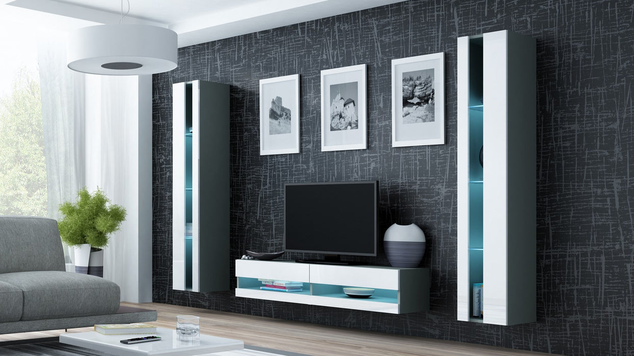 Cama Shelf unit VIGO NEW 180/40/30 grey/white gloss