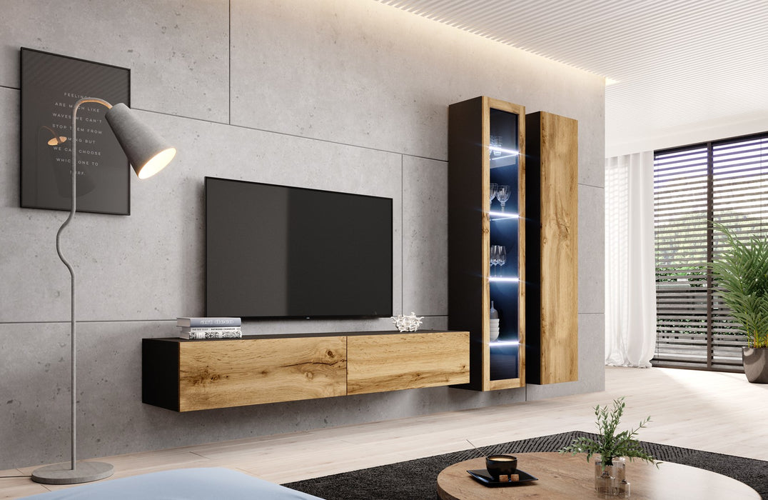 Cama full cabinet VIGO '180' 180/40/30 black/wotan oak