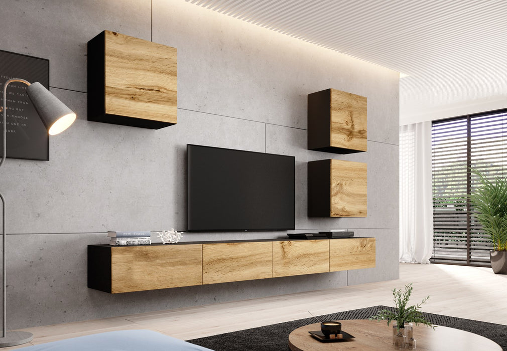 Cama square cabinet VIGO 50/50/30 black/wotan oak