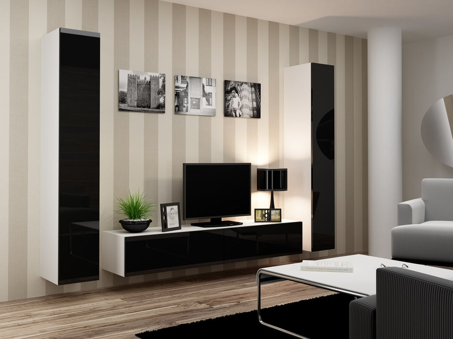 Cama TV Stand VIGO '180' 30/180/40 white/black gloss