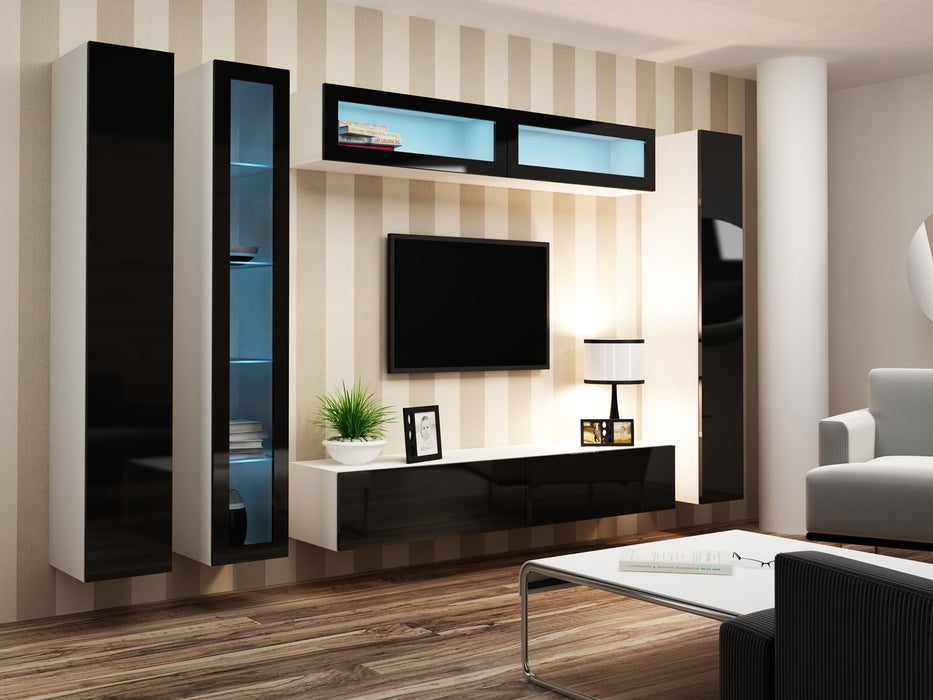 Cama TV Stand VIGO '180' 30/180/40 white/black gloss
