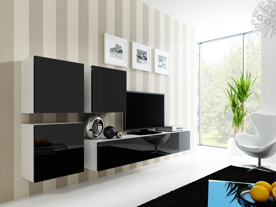 Cama TV Stand VIGO '180' 30/180/40 white/black gloss