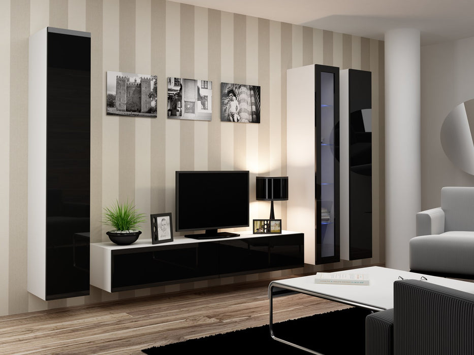 Cama TV Stand VIGO '180' 30/180/40 white/black gloss