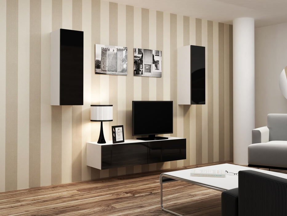 Cama TV stand VIGO 140 30/140/40 white/black gloss