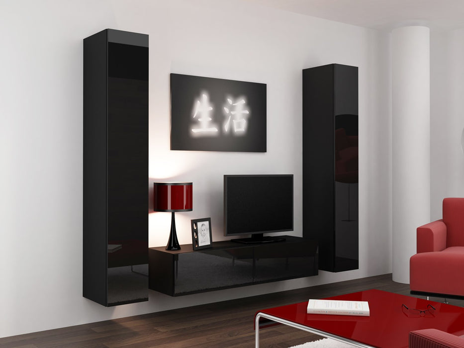 Cama TV stand VIGO 140 30/140/40 black/black gloss