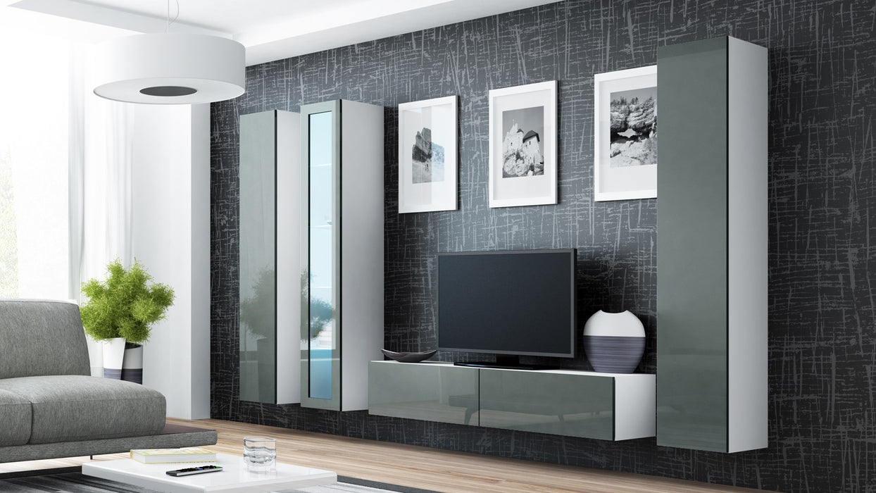 Cama TV stand VIGO 140 30/140/40 white/grey gloss