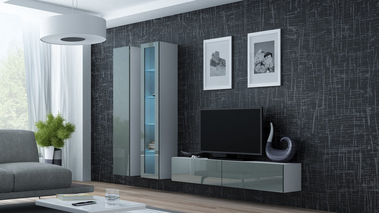 Cama TV stand VIGO 140 30/140/40 white/grey gloss