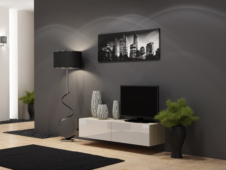 Cama TV stand VIGO 140 30/140/40 sonoma/white gloss