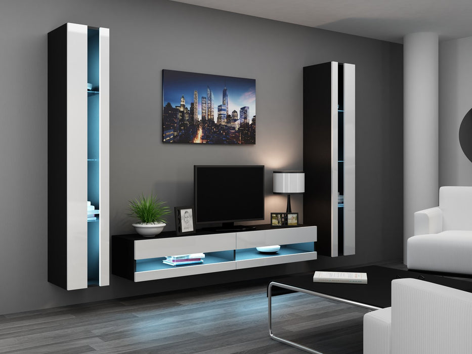 Cama TV stand VIGO NEW 30/180/40 black/white gloss