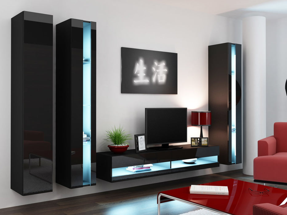 Cama TV stand VIGO NEW 30/180/40 black/black gloss