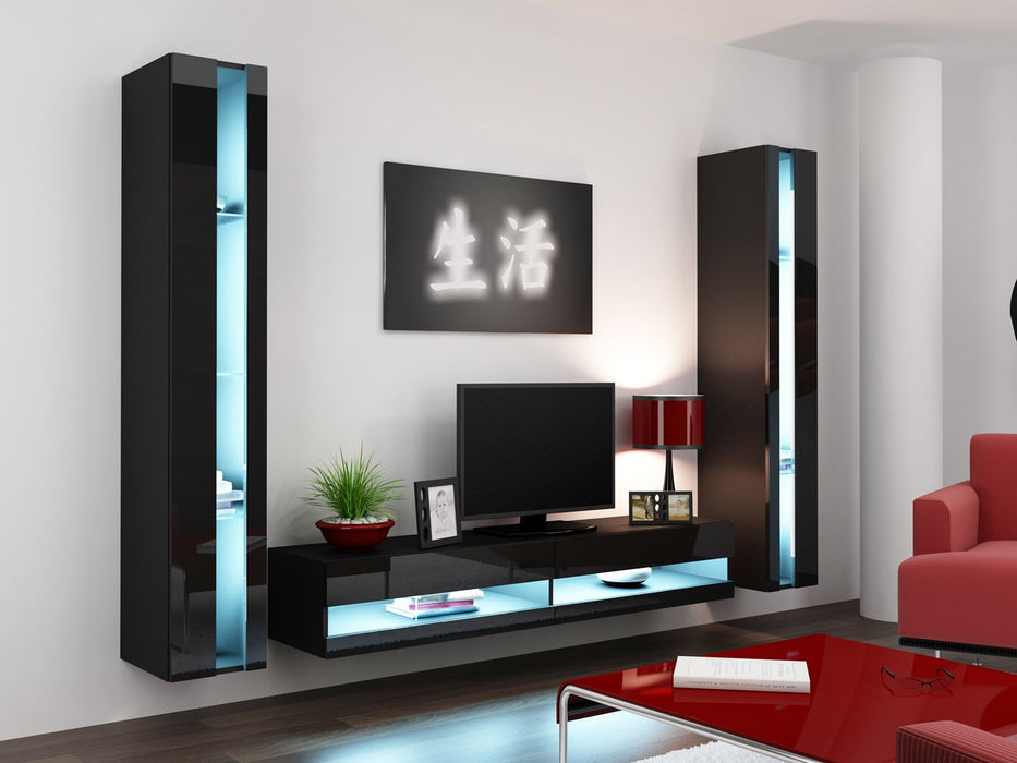 Cama TV stand VIGO NEW 30/180/40 black/black gloss