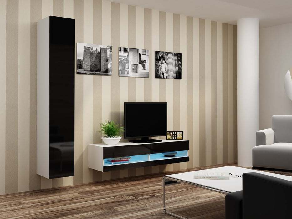 Cama TV stand VIGO NEW 30/140/40 white/black gloss