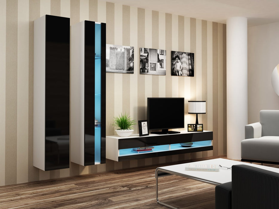 Cama TV stand VIGO NEW 30/140/40 white/black gloss
