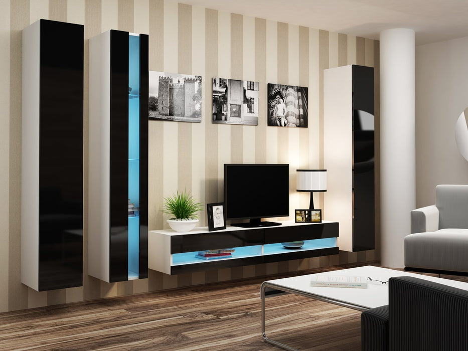 Cama TV stand VIGO NEW 30/140/40 white/black gloss