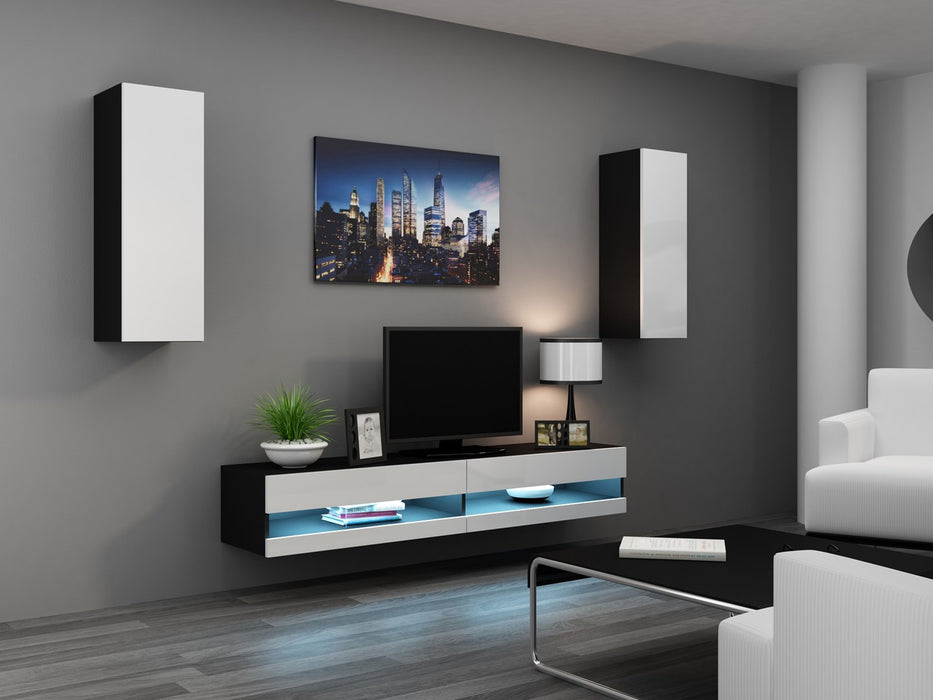 Cama TV stand VIGO NEW 30/140/40 black/white gloss