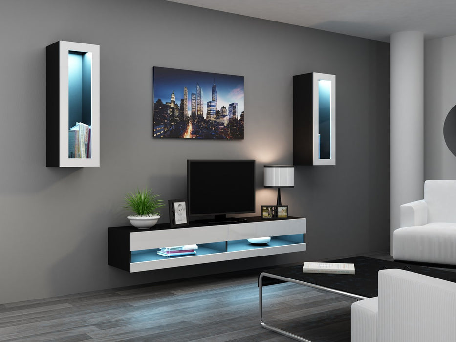 Cama TV stand VIGO NEW 30/140/40 black/white gloss