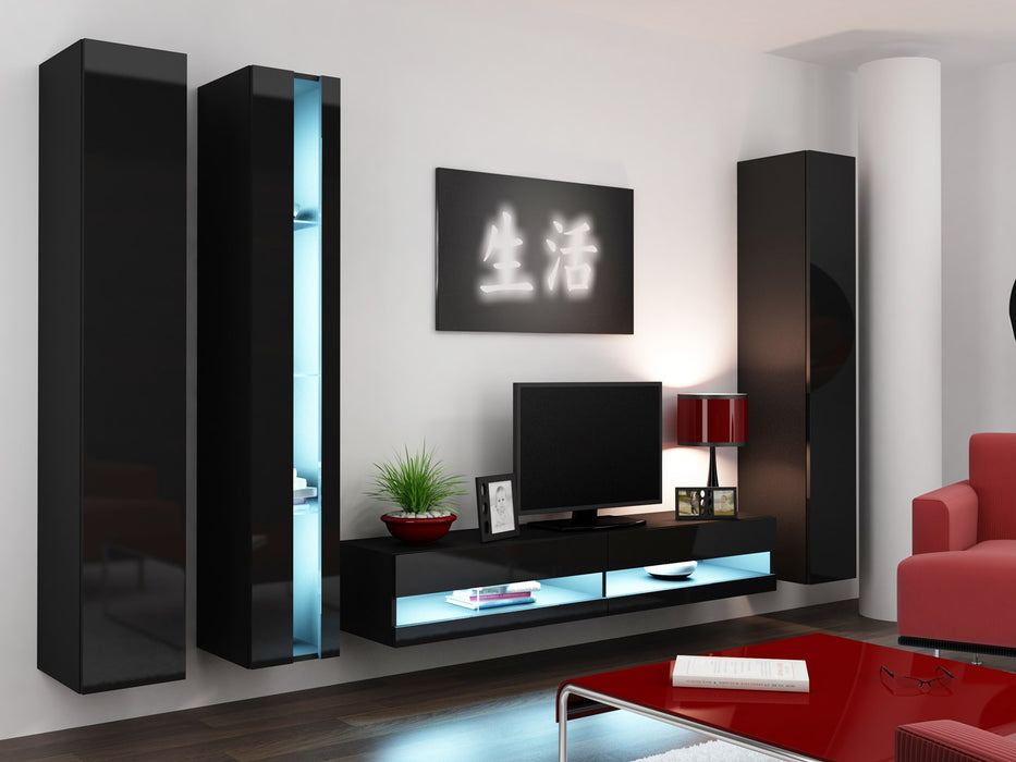 Cama TV stand VIGO NEW 30/140/40 black/black gloss