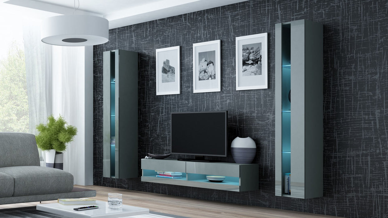 Cama TV stand VIGO NEW 30/140/40 grey/grey gloss