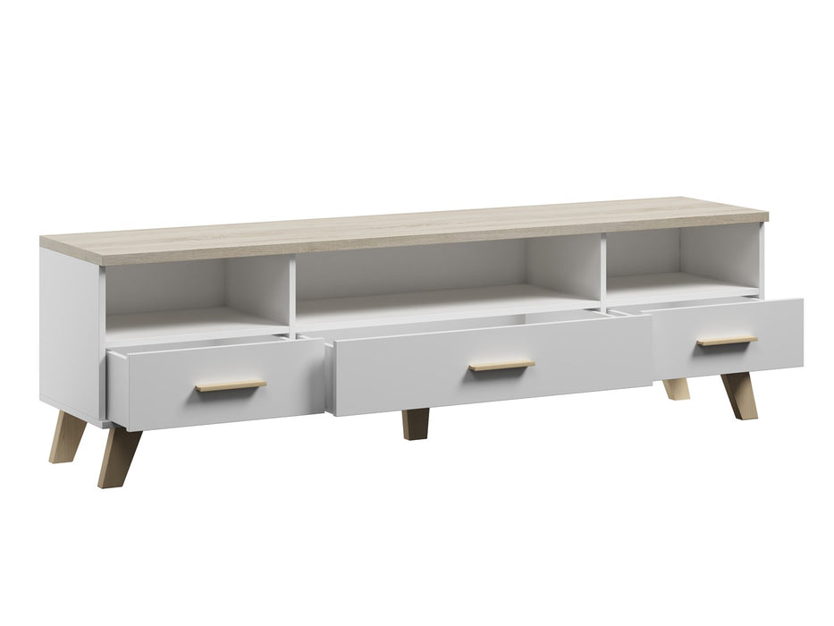 Cama RTV stand LOTTA 180cm white + sonoma oak