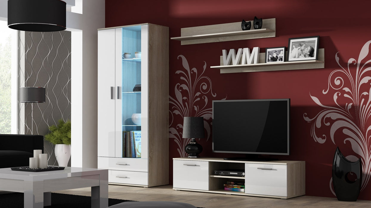 Cama TV stand SOHO 140 sonoma oak/white gloss
