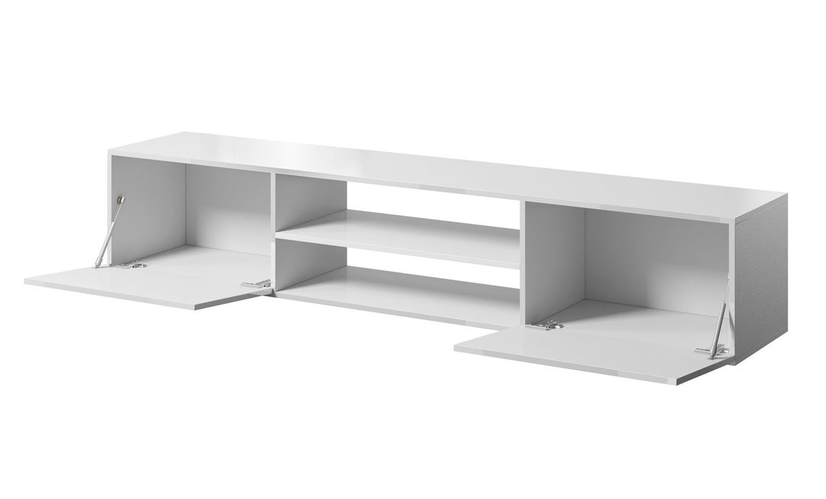 RTV cabinet SLIDE 200K 200x40x37 cm all glossy white