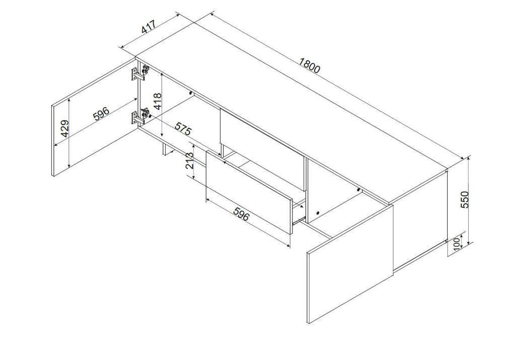 Cama RTV 2D2S ALMA cabinet 180x41.5xH55 cashmere
