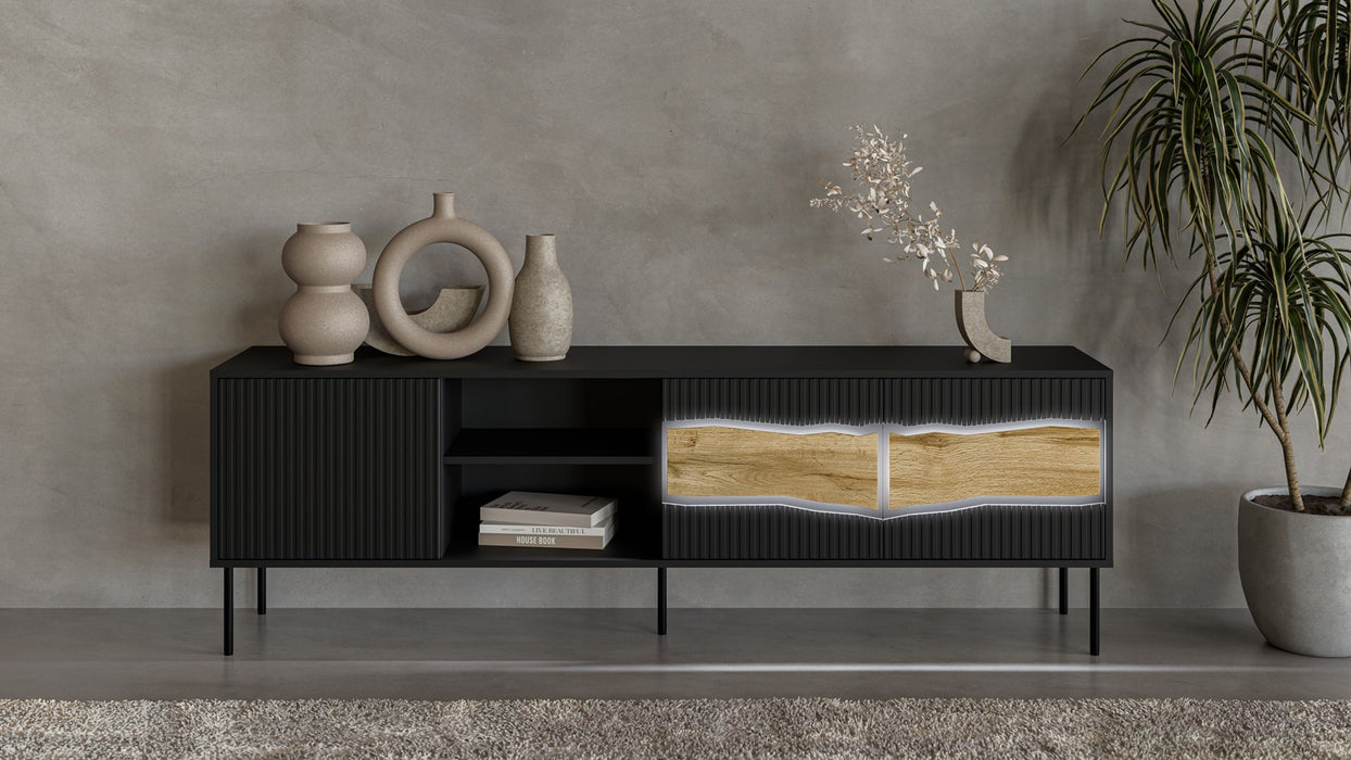 Cama INSERTO 3D1W TV cabinet 190x40x61.5 black + LED