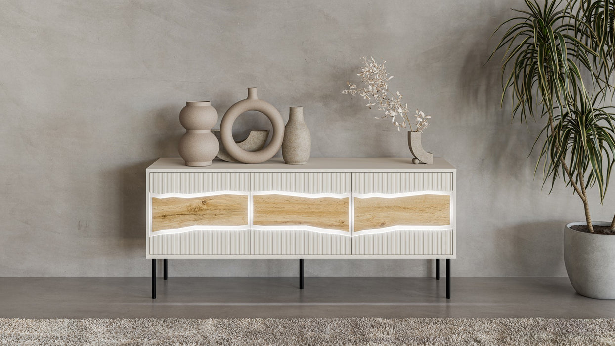 Cama INSERTO 3D TV cabinet 143.5x40x61.5 cashmere + LED