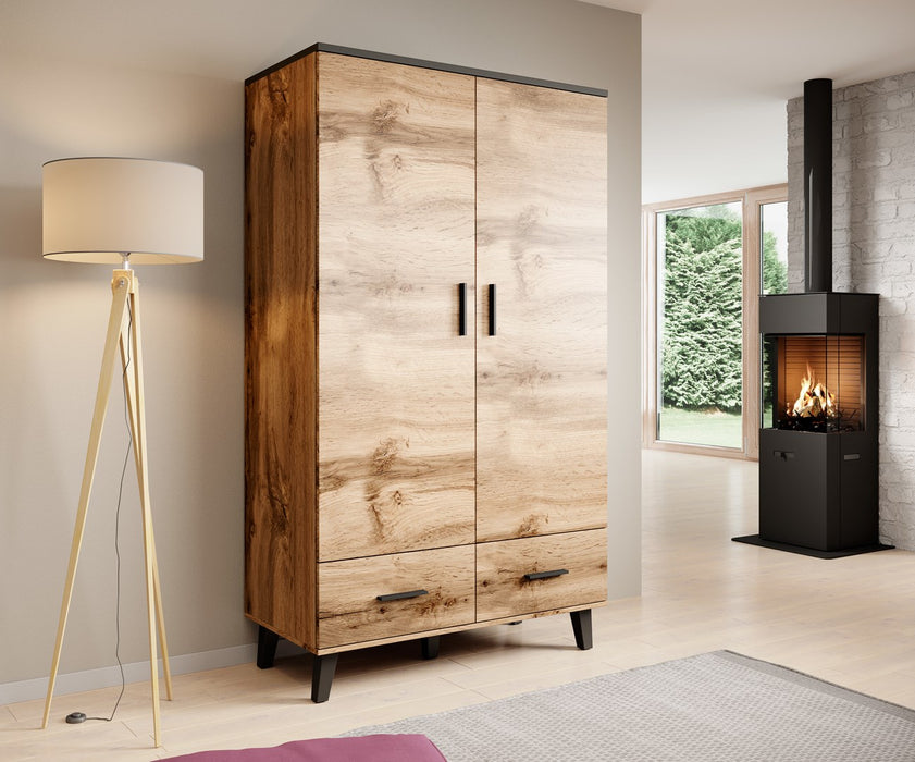 Cama wardrobe LOTTA 2D2D wotan oak + mat black