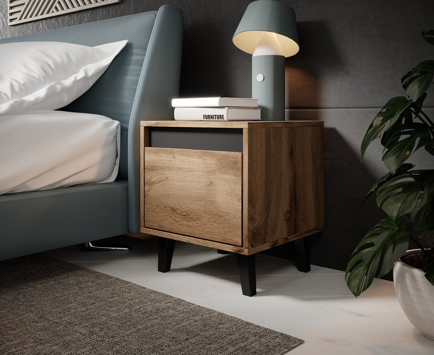 NORD bedside table 2 pcs. 40x38x45 cm oak wotan/anthracite