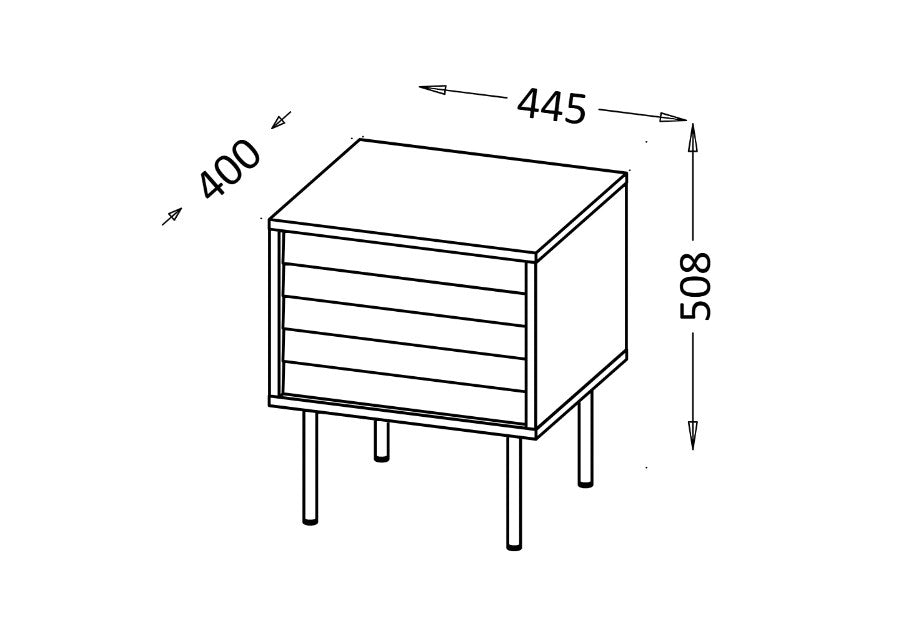 Cama Bedside cabinet, 2 pcs. CORTINA 45x40x51 black