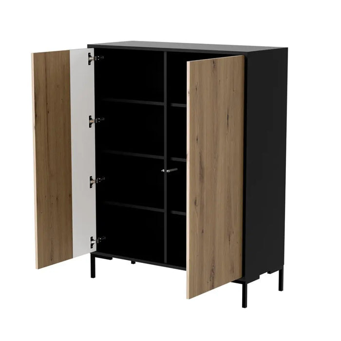Cama MERCI chest of drawers 100 x 40 x 129 cm black/artisan oak - Chests of drawers made of furniture