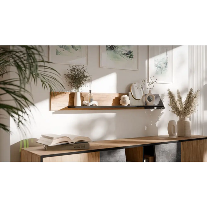 Cama OVO shelf 130x20xH15 oak/concrete - Furniture wooden shelvesPOL-DRE<<<Furniture shelvesPOL<<<ActionPL